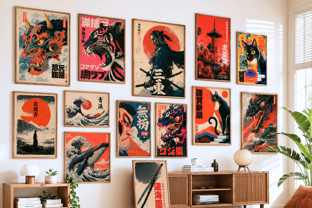 1000 Japanese Wall Art Prints Bundle, a Decorative Illustration by Selenique Studio (Photo 3 of 12)