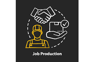 Job Production Chalk Concept Icon