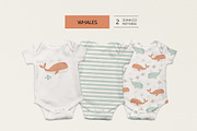 Cute whales, a Pattern Graphic by Olena Kuznietsova (Thumbnail 1 of 9)