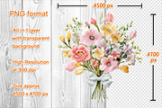Embroidery Spring Flower Bouquet PNG, an Object Graphic by V Design Creator (Thumbnail 2 of 8)