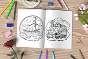 Coloring Page Kids Cute Transport, a Technology Illustration by MuzaArtStudio (Thumbnail 2 of 4)