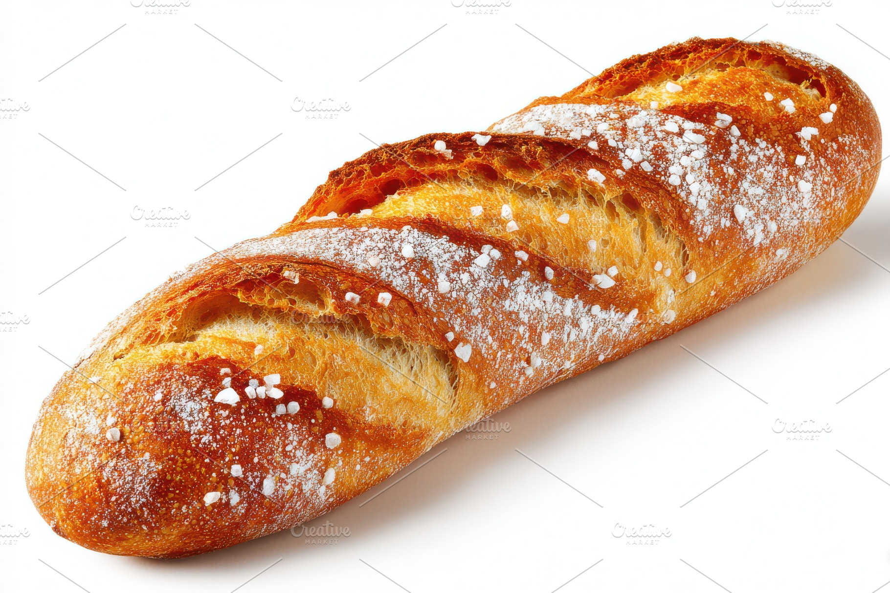 Crusty Bread Loaf Salt Topping Golde, a Photo by Pixeness Studio