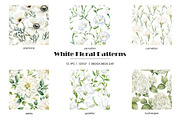 Watercolor white flowers patterns, a Pattern Graphic by Art and Funny (Thumbnail 2 of 7)