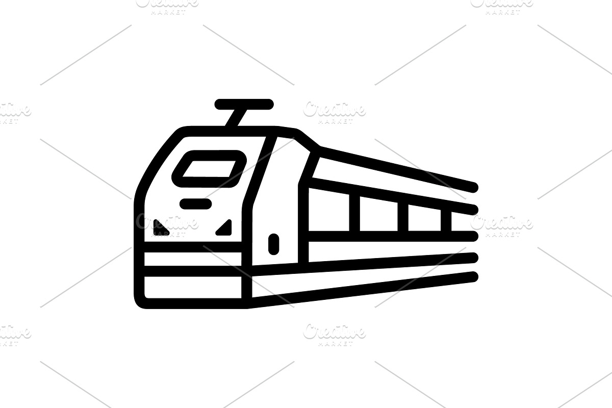 Train caravan black icon, an Outline Icon by Creative priyanka