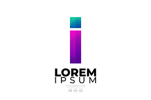 letter i colorful gradient logo, a Branding & Logo Template by inkhand.brand
