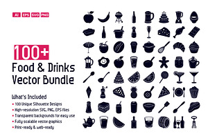 Food & Drinks Silhouette Bundle