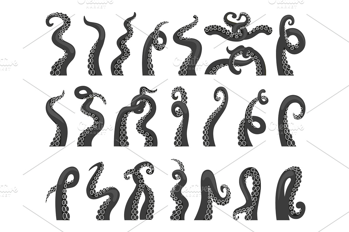 Black octopus tentacles. Kraken, a Graphic by Valerie Bodnar