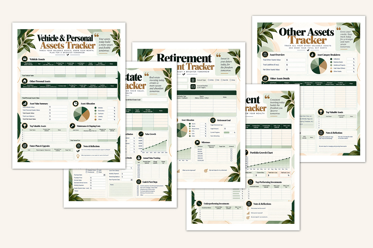 Net Worth Progress Tracker, a Stationery Template by Designmela01 (Photo 3 of 5)