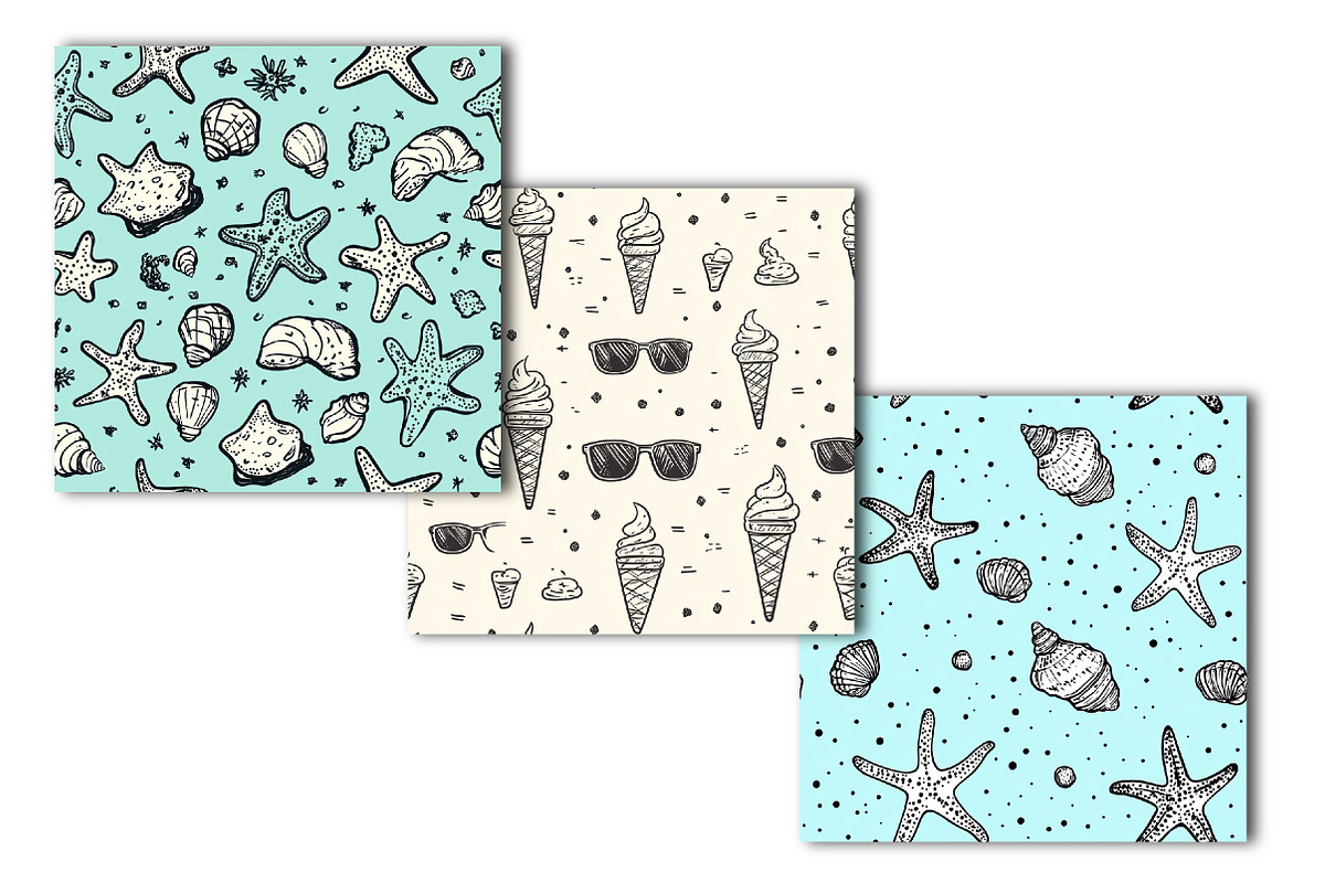 Summer Beach Pattern Bundle, an Illustration by OK Design (Photo 2 of 4)