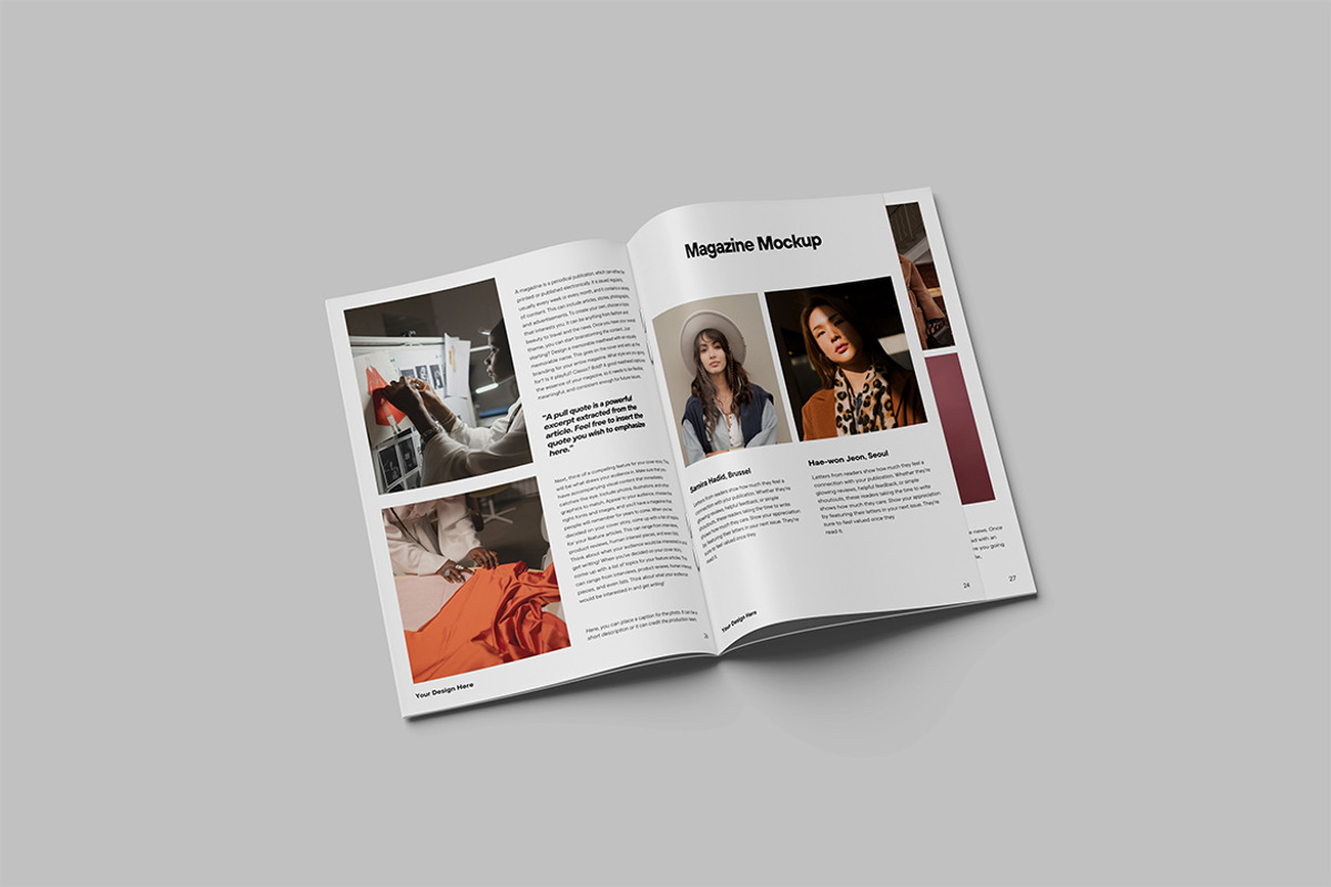 Realistic A4 magazine Mockup, a Books & Magazine Mockup by Pikachudesign