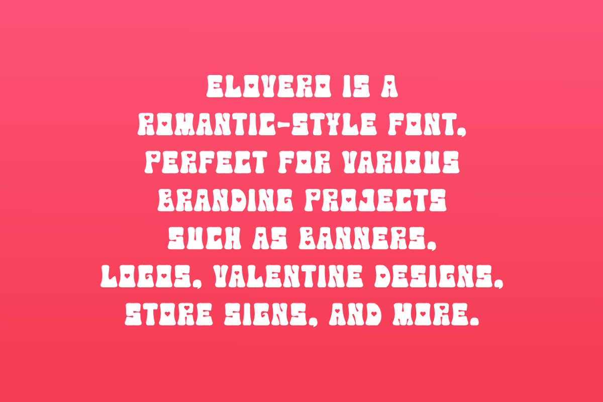 Elovero - Valentine's Font, a Sans Serif Font by Iqsiart Studio (Photo 4 of 7)
