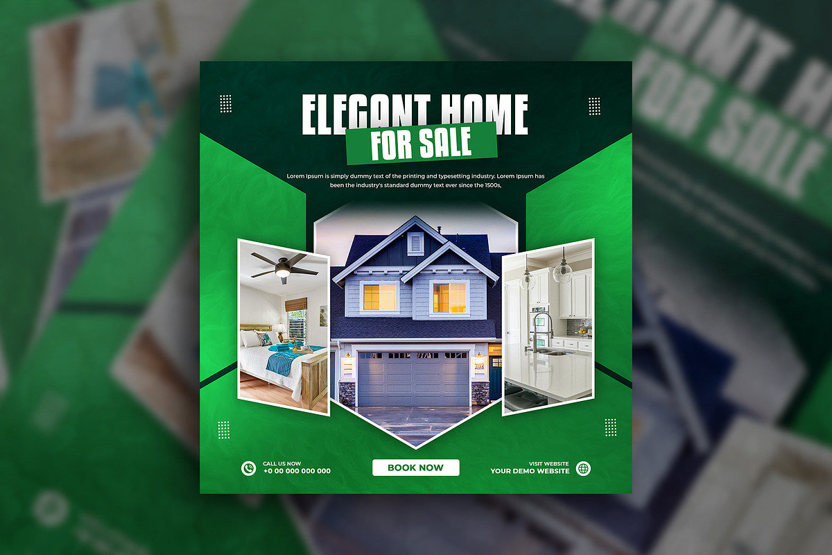 Real estate home sale post template, a Social Media Template by Tanmoy Topu (Photo 4 of 11)