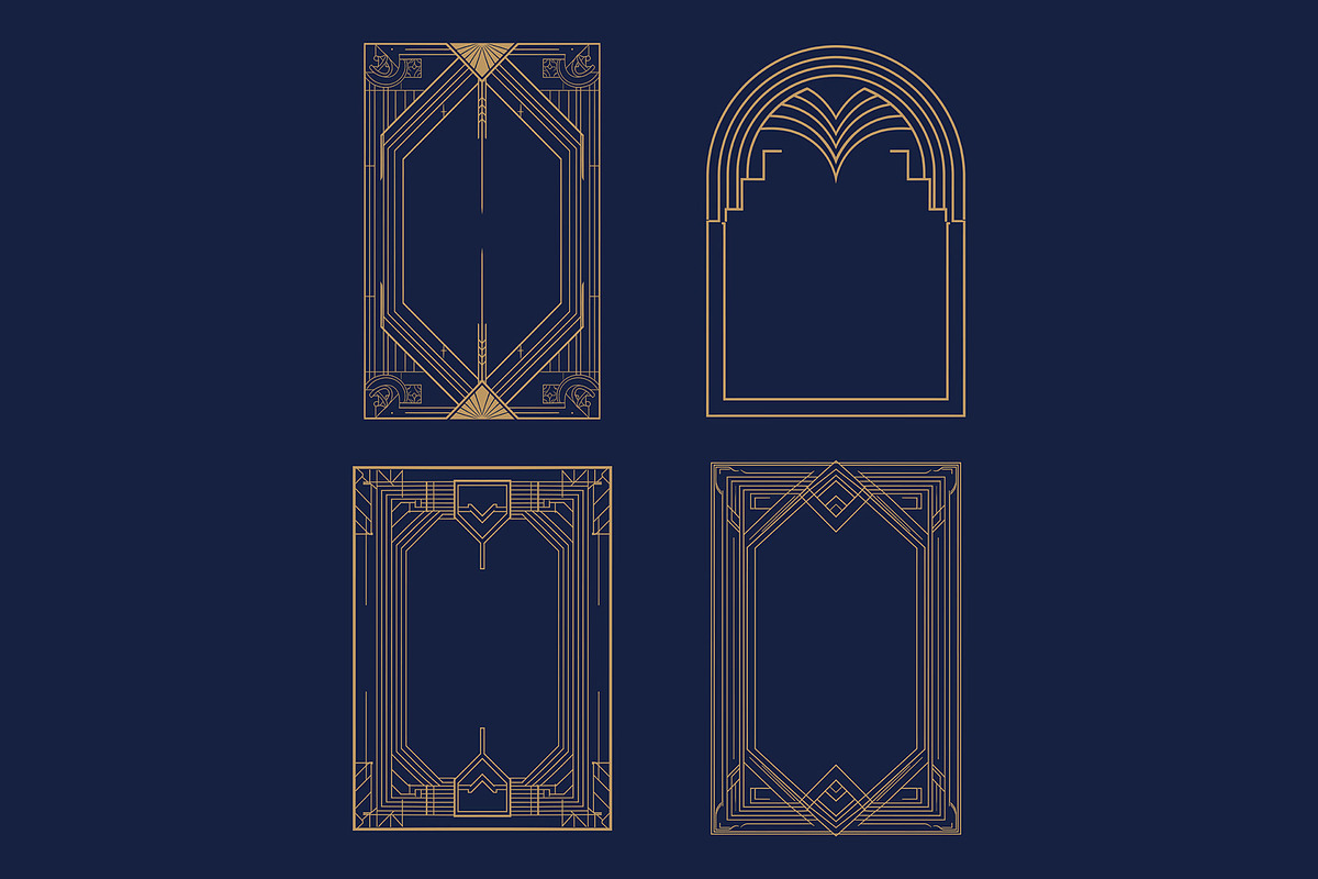Art Deco 9 Vertical Frames, a Decorative Illustration by Stanislav Kharchevskyi (Photo 3 of 3)