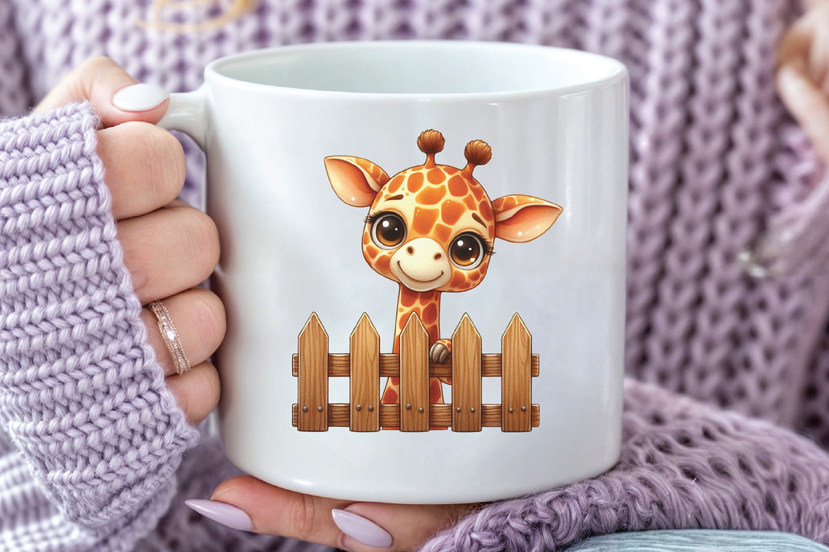 Giraffe Peeking Fence Clipart, an Illustration by CraftArtStudio (Photo 5 of 6)