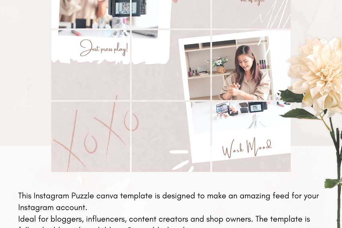 Instagram Puzzle - CANVA Template, a Social Media Template by Tegefeldt Design (Photo 4 of 5)
