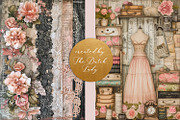 The Seamstress Atelier Decoupage Set, a Work Illustration by The Dutch Lady Designs (Thumbnail 4 of 6)
