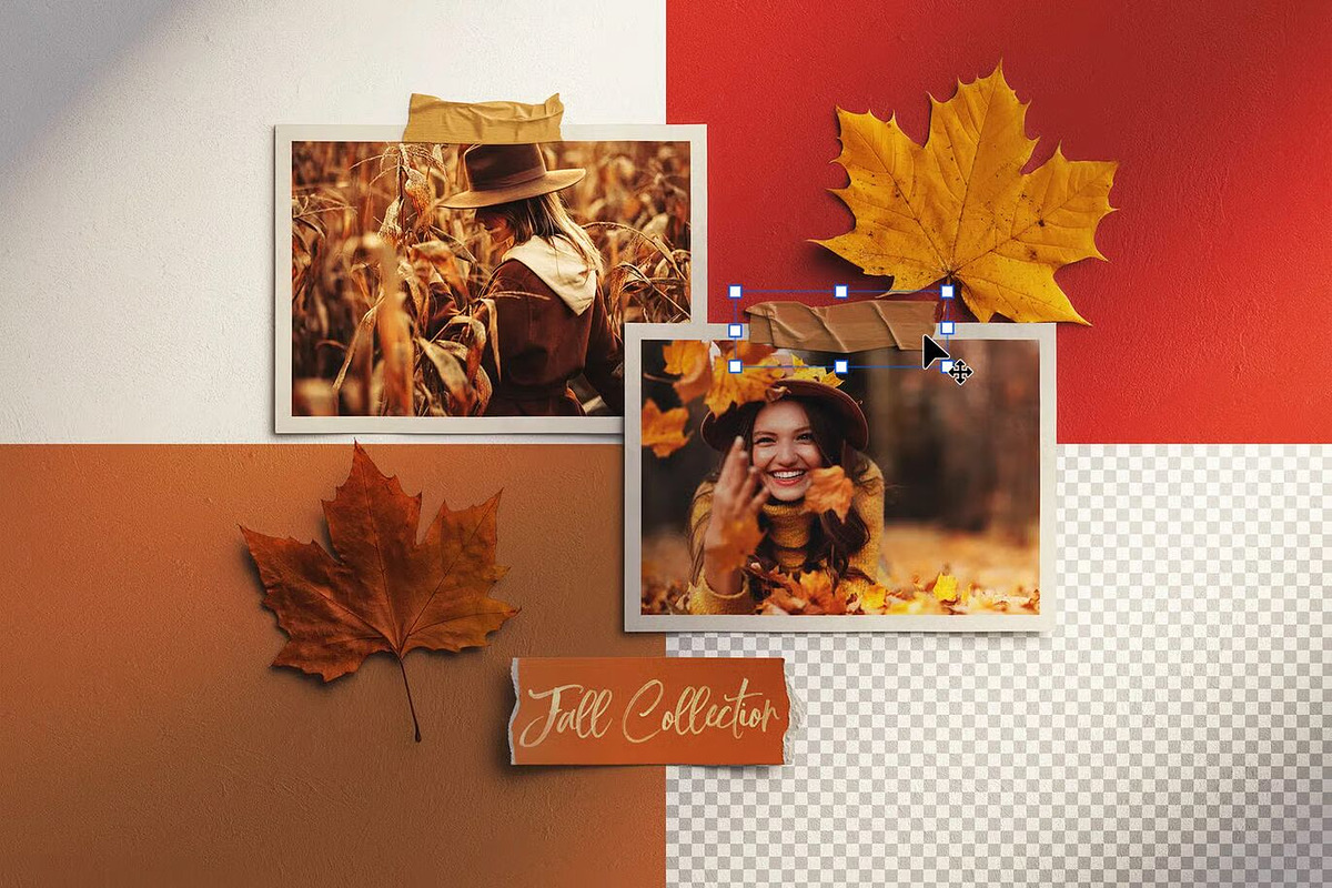 Moodboard with Photos & Autumn Leaf, a Marketing Template by UInstrument (Photo 4 of 7)
