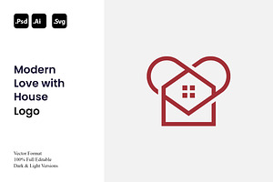 Modern Love with House Logo, a Branding & Logo Template by Luxury Logos