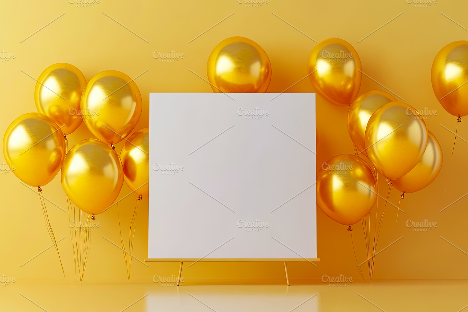 Blank Board with Golden Balloons, a Holiday Photo by Ales Munt