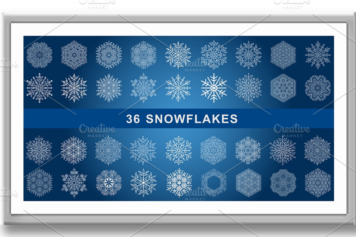 Set of Round Snowflakes With Winter, a Texture Illustration by FineArtStudio (Photo 2 of 3)