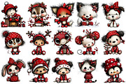 Christmas Animal Clipart Bundle, an Illustration by Pixels.Craft (Thumbnail 5 of 6)