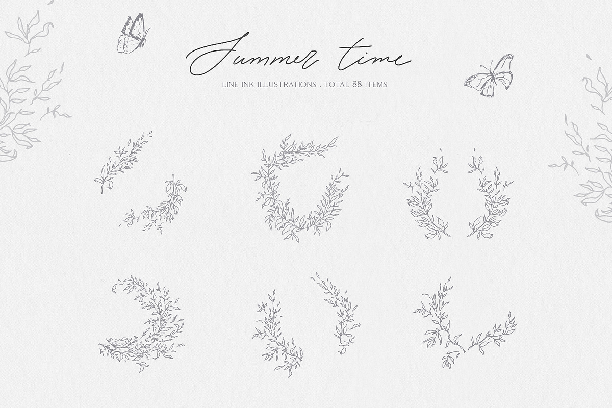 Summer botanical line art, a Decorative Illustration by Summer Nightingale Art (Photo 10 of 12)