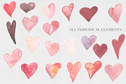 Watercolor Valentine Hearts, an Illustration by The Autumn Rabbit Ltd (Thumbnail 2 of 2)