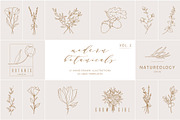 Vol. 2 Botanical hand - drawn logos, a Branding & Logo Template by Crocus Paperi (Thumbnail 1 of 6)