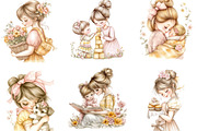 Watercolor Messy Bun Mom Clipart, an Illustration by Designking (Thumbnail 3 of 4)