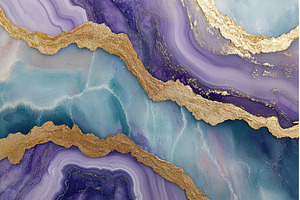 Abstract gemstone art with gold, an Abstract Photo by Lermont51