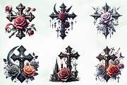 Halloween Gothic Cross and Rose, an Illustration by Creative Art (Thumbnail 3 of 4)