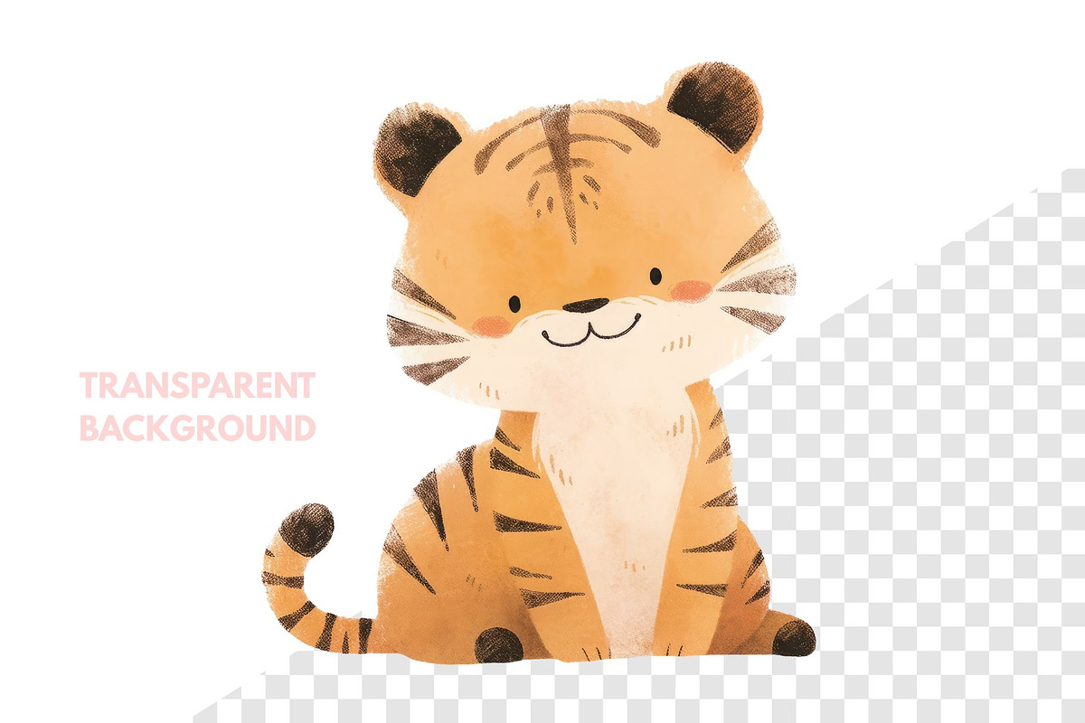 Cute Baby Tiger Animal, an Animal Illustration by ⋒DesignECShop⋒ (Photo 2 of 3)