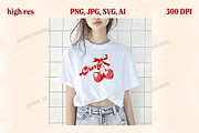 Retro Cherry Illustrations PNG & SVG, an Object Graphic by Marie T (Thumbnail 2 of 12)