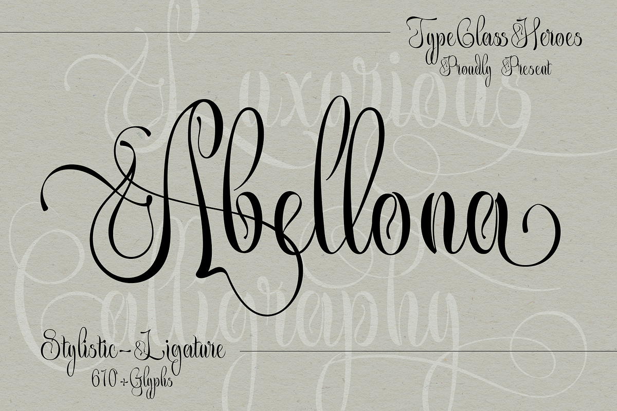 Abellona Script, a Script Font by TypeClassHeroes (Photo 1 of 11)