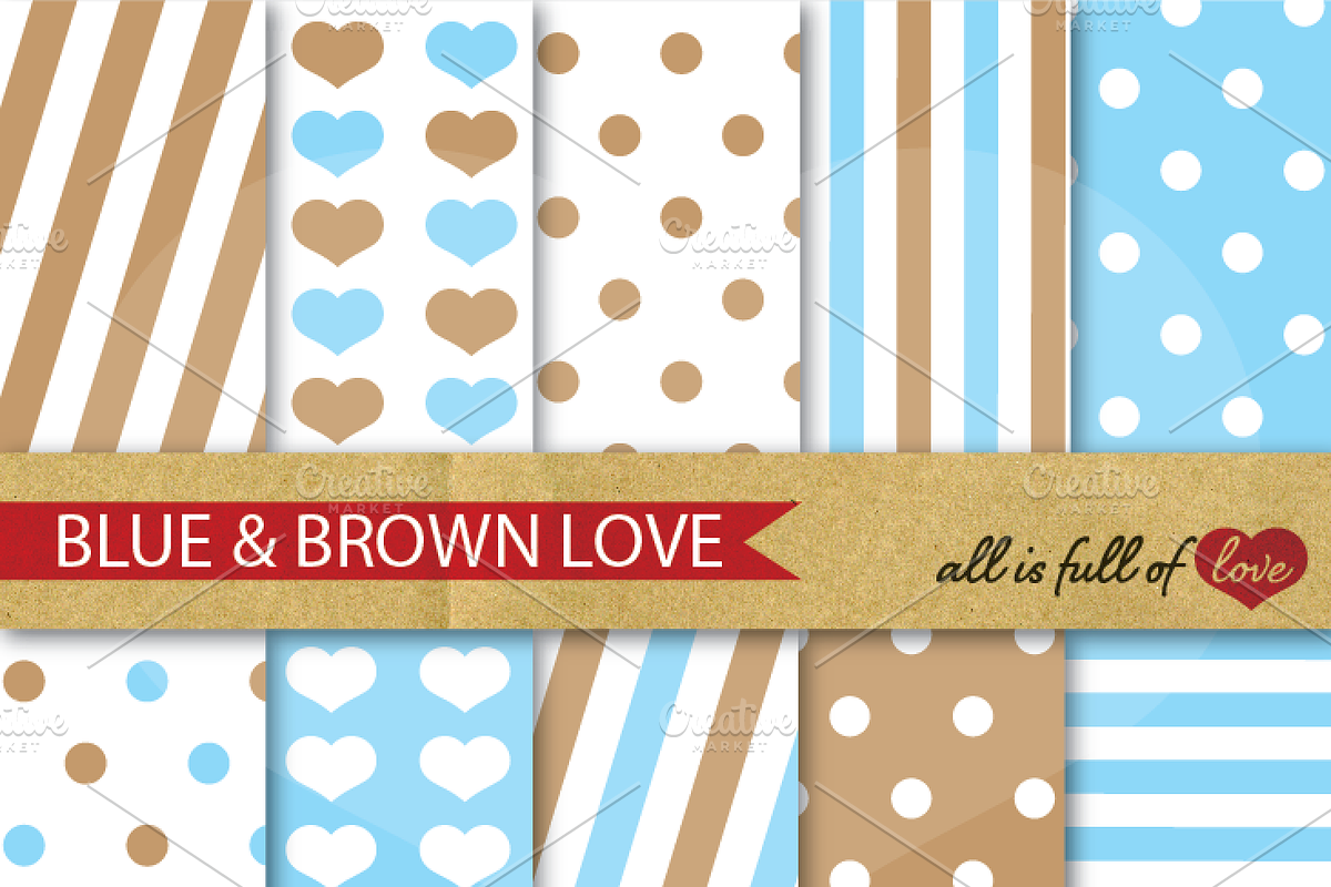 -40% Blue Brown Scrapbook Patterns