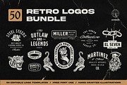 50 Retro logos Bundle, a Branding & Logo Template by Davide Bassu (Thumbnail 1 of 12)