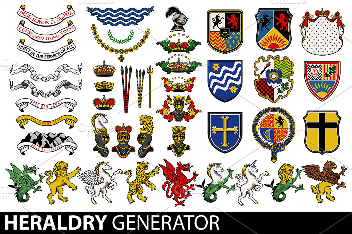 Heraldry Generator., an Animal Illustration by Moloko88