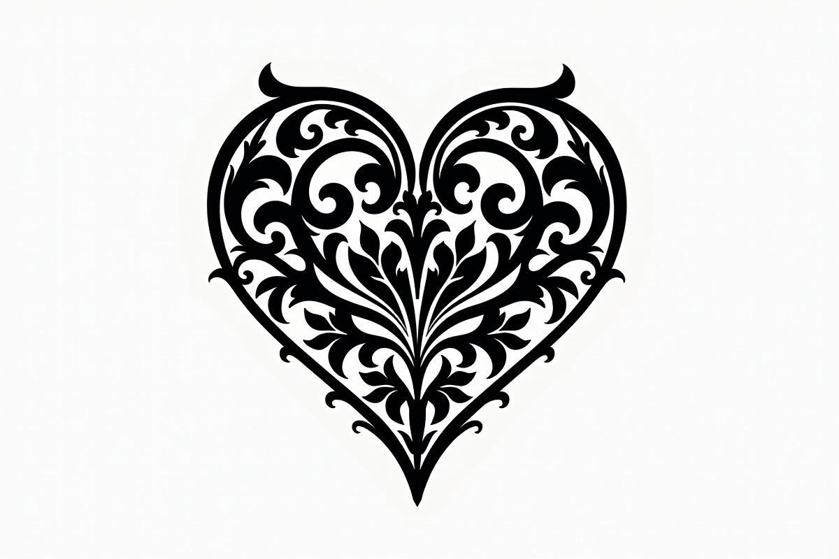 Floral Heart Silhouette Set, an Illustration by Gfx_Store (Photo 13 of 21)