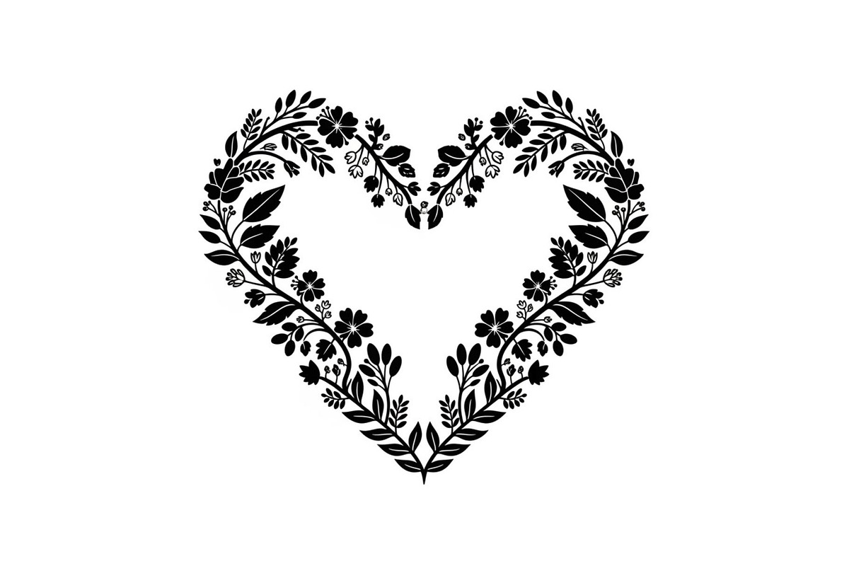 Floral Heart Frame Silhouette Pack, an Illustration by Artivon (Photo 32 of 49)