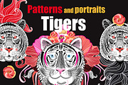 Patterns and portraits of tigers, a Pattern Graphic by Tanor (Thumbnail 1 of 7)