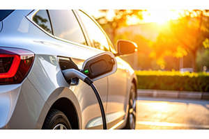 An electric vehicle charging in a, a Transportation Photo by Igor Tichonow