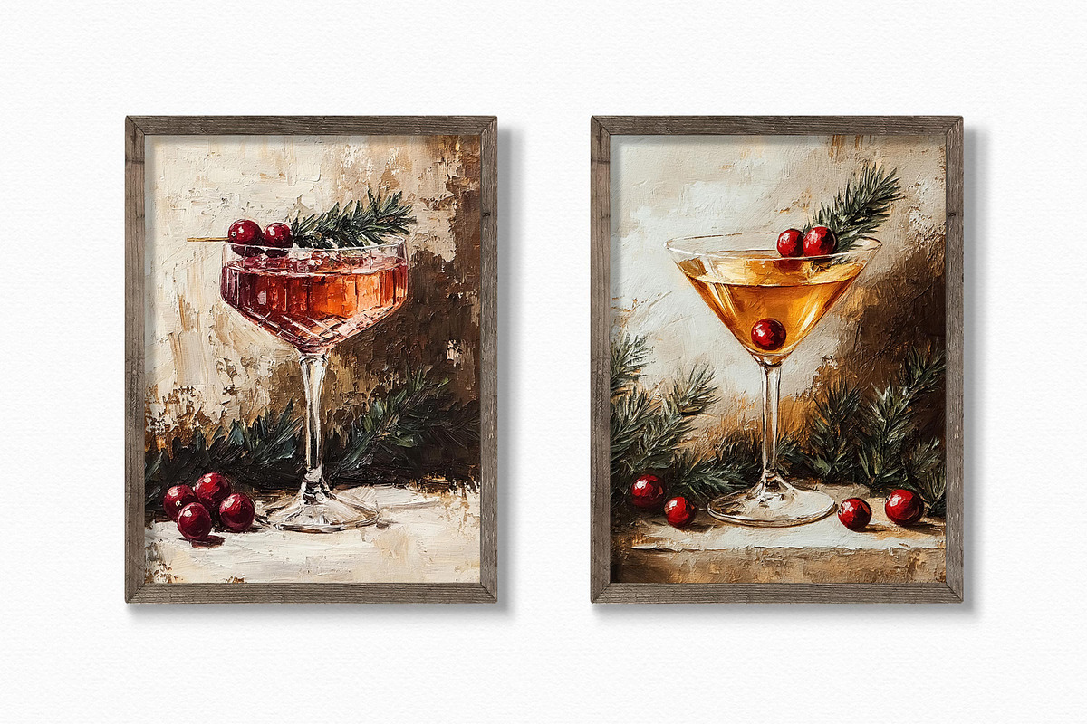 Christmas Cocktails, a Decorative Illustration by rileyBgraphics (Photo 4 of 6)