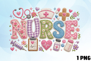 Nurse Life Png, Patchwork Cute Nurse, an Illustration by DreamCafeArt