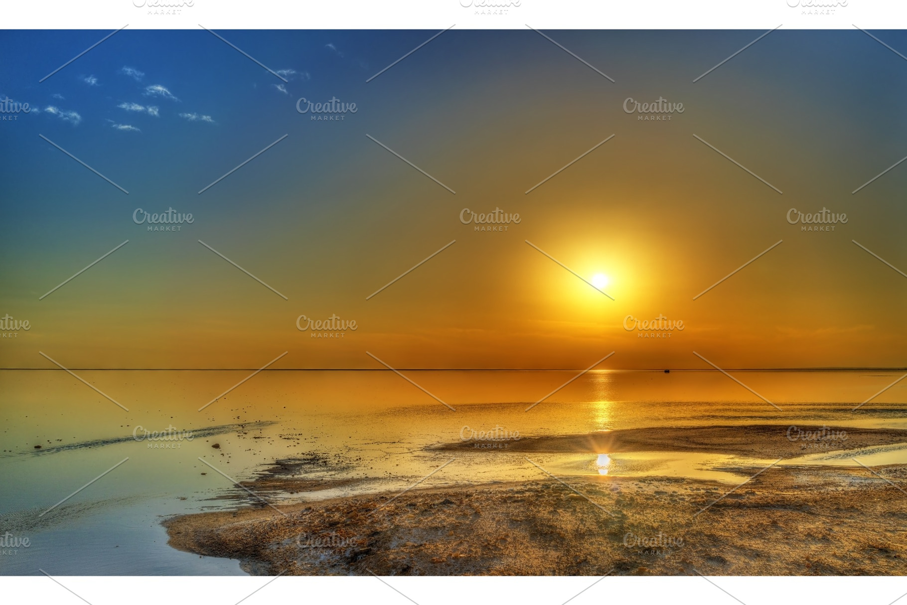 Sunset above Chott el Djerid, a dry lake in Tunisia, a Nature Photo by Leonid Andronov