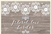 Floral lace border clipart/wood, an Illustration by burlapandlace (Thumbnail 1 of 2)