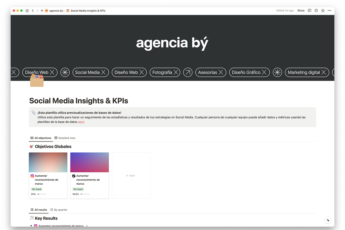 Social Media Insights & KPIs Notion, a Templates & Theme by JoanManso (Photo 2 of 6)