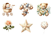 Teddy bear watercolor clipart, an Illustration by CreationArt (Thumbnail 6 of 6)