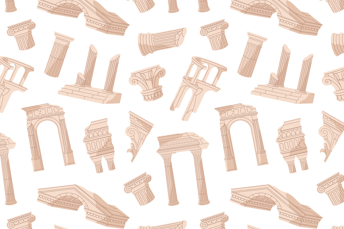 Ancient architecture ruins set, a Decorative Illustration by PaperTrident (Photo 4 of 4)