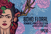 Boho Floral romantic prints, an Illustration by VioSilent (Thumbnail 2 of 5)