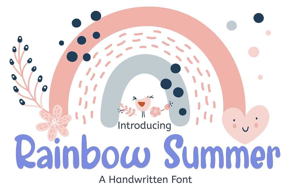 Rainbow Summer Font, a Handwritten Font by Gookkis Studio (Photo 1 of 5)